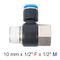 Pu Hose Fitting Tee 10mm X 1/2